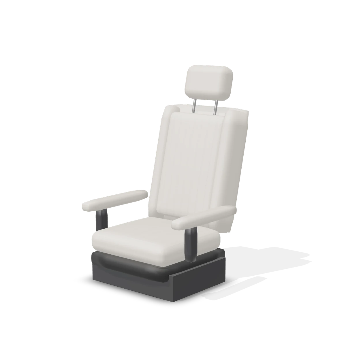 Cream leather cabin seat with armrests