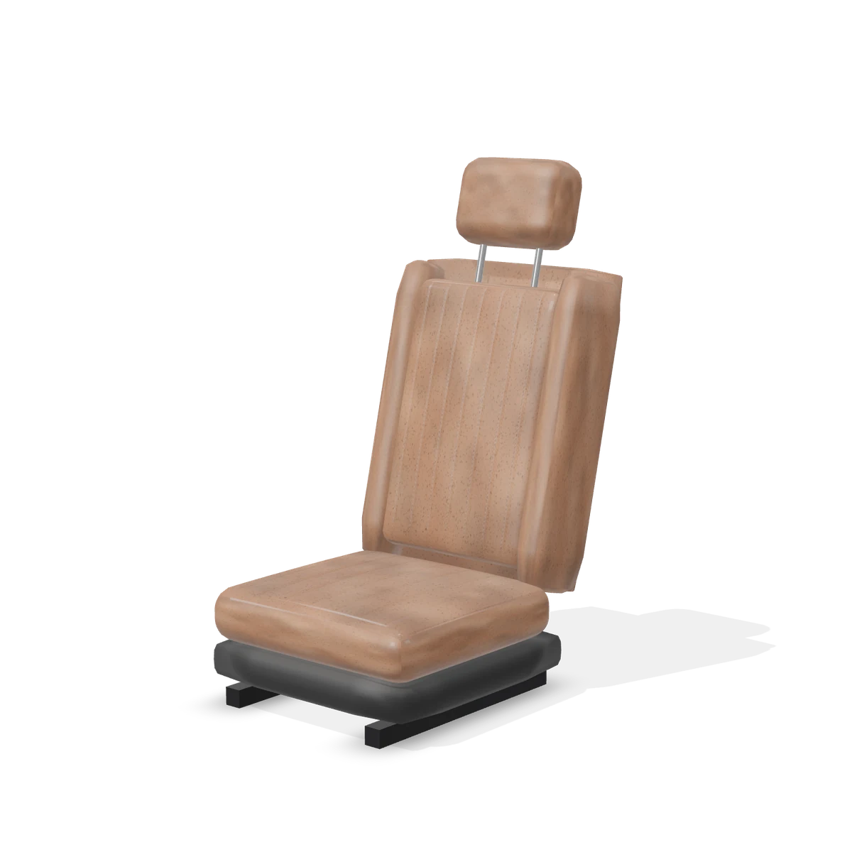 Tan leather car seat with channel stitching