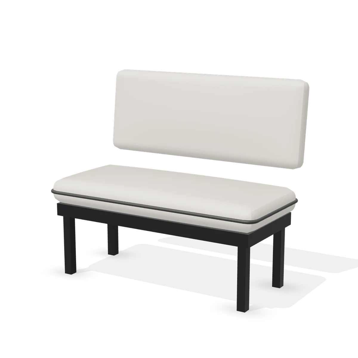 Golf cart bench seat in cream marine vinyl with black piping